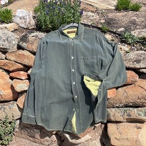 Tori Richard’s Honolulu 2xl long sleeve green shirt silk